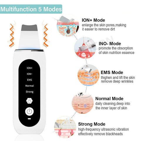 Shovel Skin Blackhead Ultrasonic Beauty Microcurrent Color Light